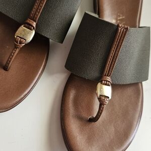 Italian Shoemakers Olive Green "Camy" Sandals 6.5